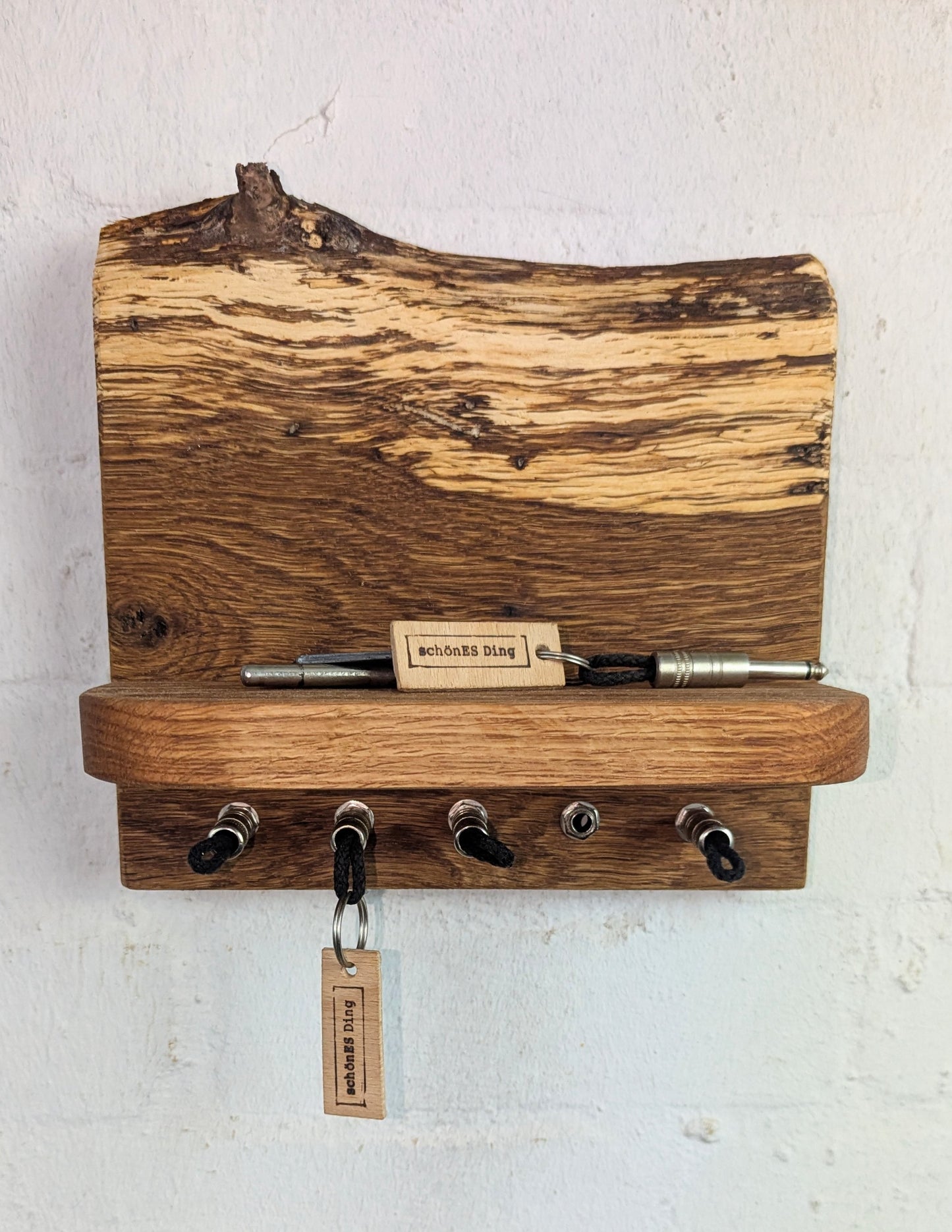 Board-Board 5er - Schlüsselboard aus Eiche mit Klinkensteckern